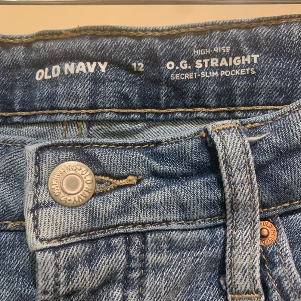 2 FOR $15 Old Navy O.G. Straight High-Rise Secret Slim Pockets Jeans Size 12 - Picture 6 of 9